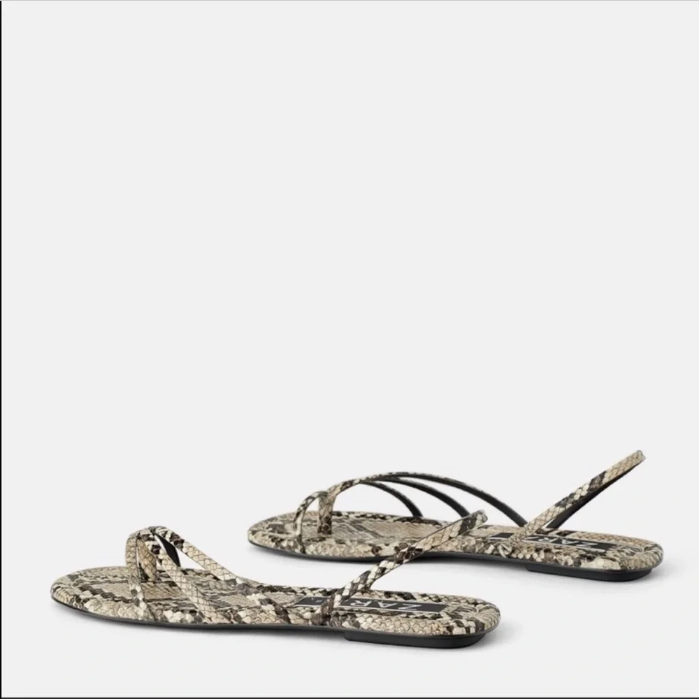 ZARA SNAKESKIN STRAPPY SANDALS bloggers favorite - Picture 6 of 9